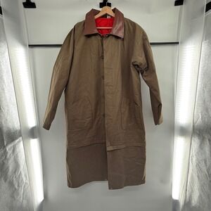 Vintage Marlboro Archive Modular Coat Men XL Brown Cotton Leather Collar Quilted